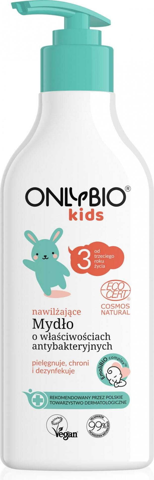 Savon hydratant pour les mains aux propriétés antibactériennes pour les enfants à partir de 3 ans eco 300 ml - UNIQUEMENT BIO
