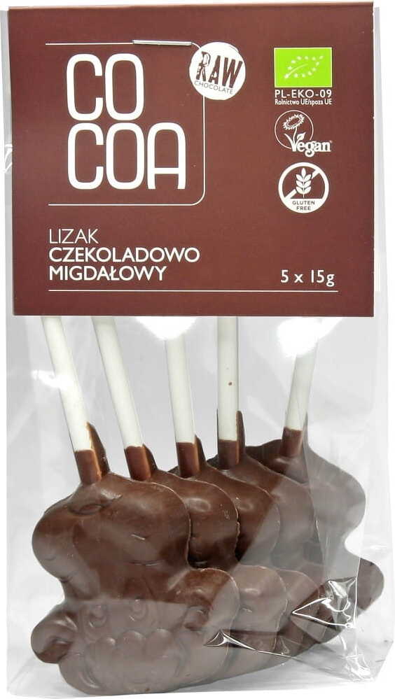 Sucettes chocolat et amandes sans gluten BIO (5 x 15 g) 75 g - CACAO