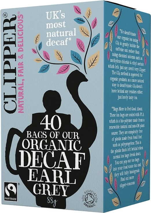 Thé Earl Grey décaféiné commerce équitable BIO 88 g (40 x 22 g) - CLIPPER