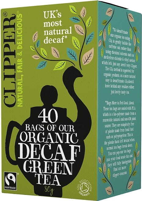 Thé vert bio équitable décaféiné 80 g (40 x 2 g) - CLIPPER