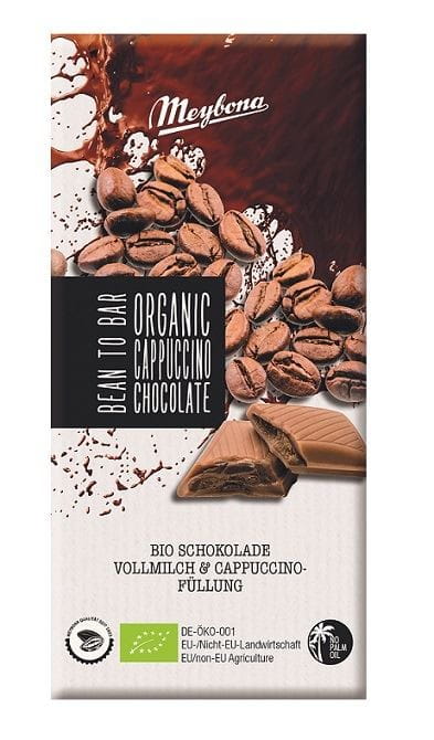 Chocolat au lait fourré au cappuccino BIO 100 g - MEYBONA