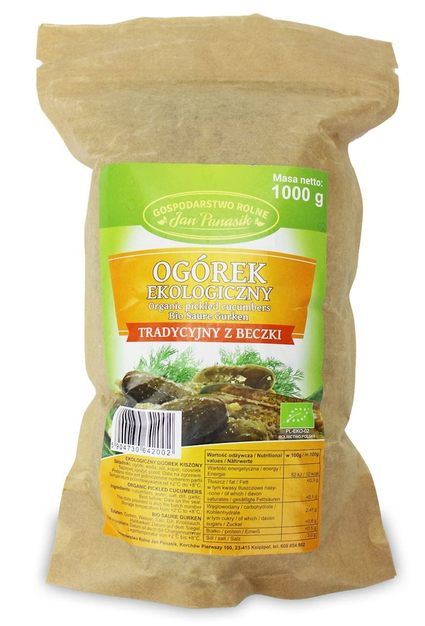 Concombres marinés BIO 1 kg (doypack) - JAN PANASIK