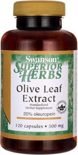 Extrait de feuille d'olivier Extrait de feuille d'olivier 500mg 120 gélules de SWANSON