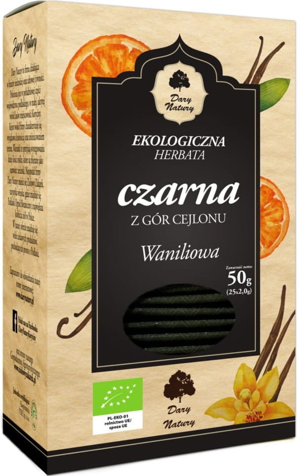Thé BIO à la vanille noire (25 x 2 g) - CADEAUX DE LA NATURE