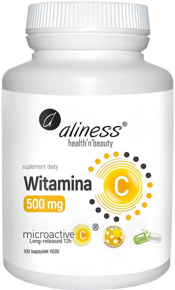 Vitamine C L - acide ascorbique 500 MG microactif C à libération prolongée 100 capsules gélules végétales ALINESS