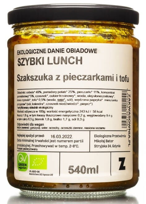 Plat Shakshouka aux champignons et tofu BIO 540 ml - COMMANDE