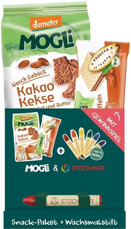 Un ensemble de collations au cacao BIO avec un crayon pour les enfants - MOGLI