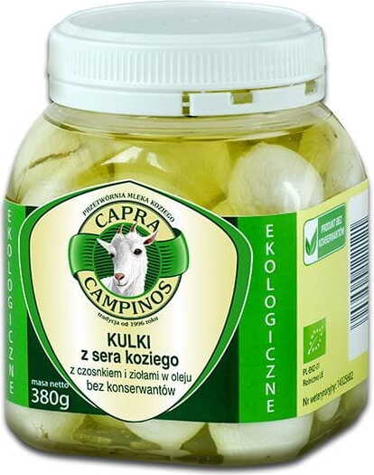 Fromage de chèvre - boules à l'ail et aux herbes dans l'huile BIO 380 g - CAPRA CAMPINOS