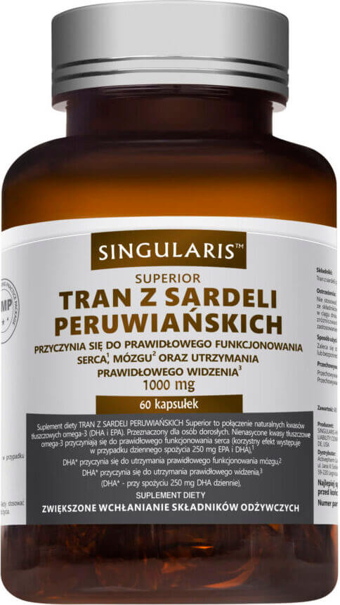 Huile de poisson anchois du Pérou 1000 MG 60 capsules molles SINGULARIS