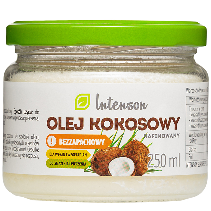 Huile de coco raffinée non parfumée 250g INTENSON