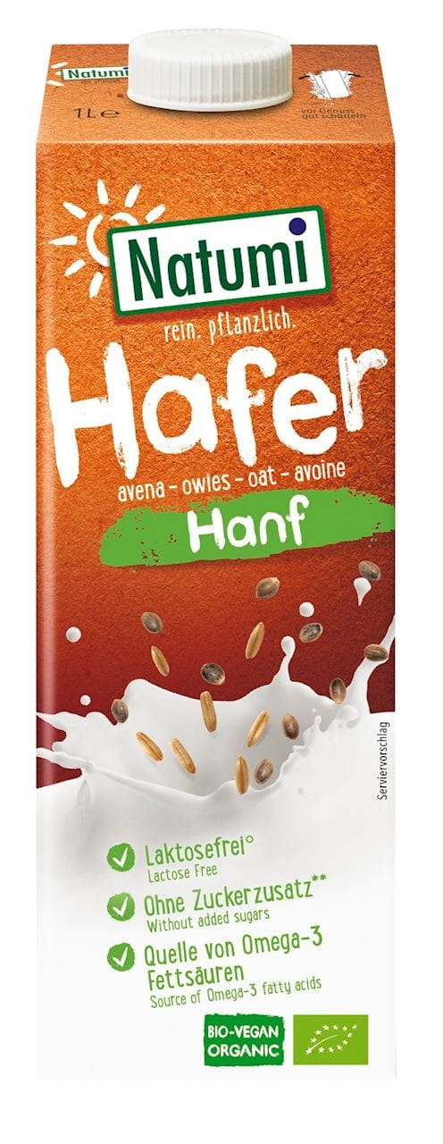 Boisson à l'avoine - chanvre sans sucres ajoutés BIO 1000 ml - NATUMI