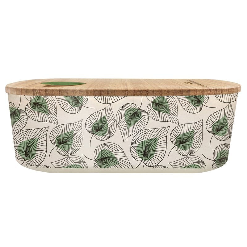 Boîte à lunch en plastique Pla avec séparateur dessin au trait feuilles 800 ml - CHIC - MIC
