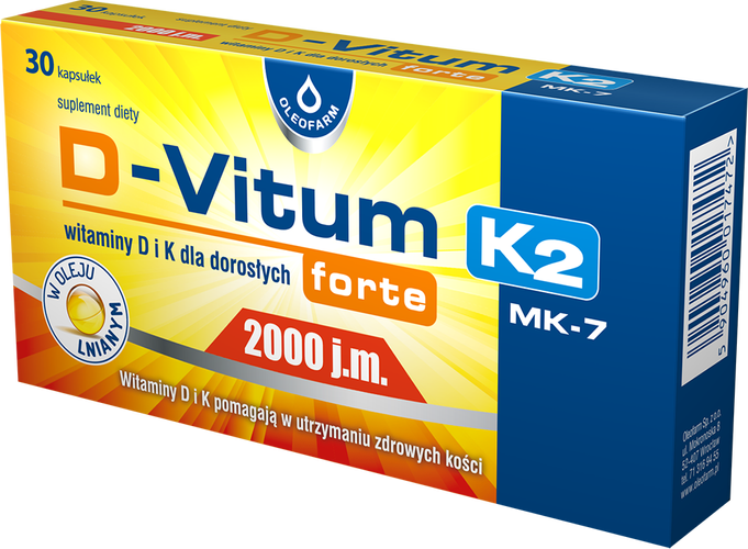 D - vitum K2 FORTE 200j.m. 30 gélules OLEOFARM