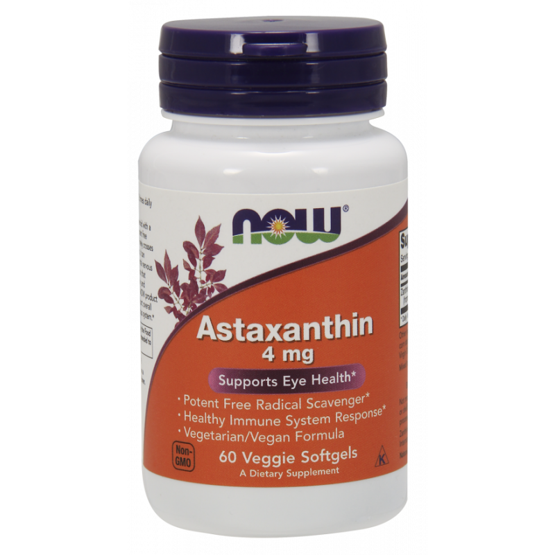 Astaxanthine naturelle 4 MG 60 capsules NOW FOODS
