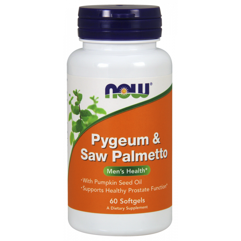 Pygeum Prune Africaine & Saw Palmetto Saw Palmetto 60 capsules NOW FOODS