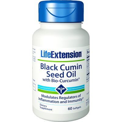 Huile de graines de cumin noir avec biocurcumine 60 capsules LIFE EXTENSION