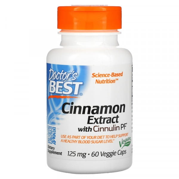 Extrait de cannelle à la cinnuline pf extrait de cannelle 125 MG 60 gélules DOCTOR'S BEST