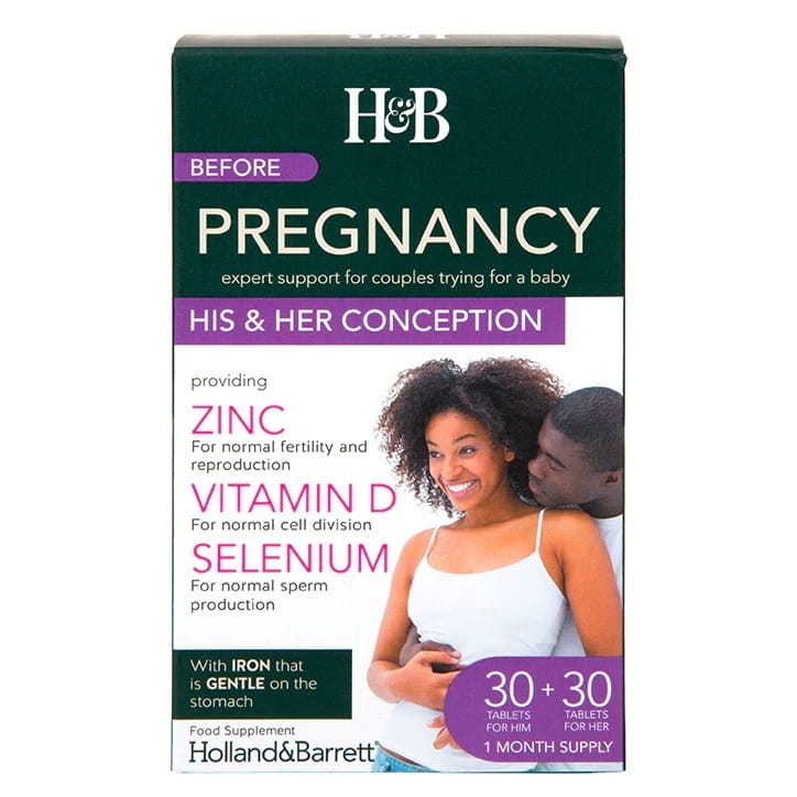 Avant la grossesse sa & sa conception 30 comprimés et 30 comprimés HOLLAND & BARRETT