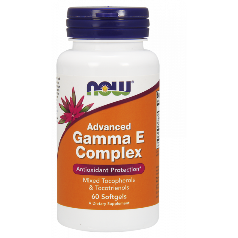 Gamma E complexe vitamine E tocophérols et tocotriénols mixtes 60 gélules NOW FOODS