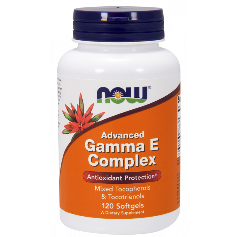 Gamma E complexe vitamine E tocophérols et tocotriénols mélangés 120 gélules NOW FOODS