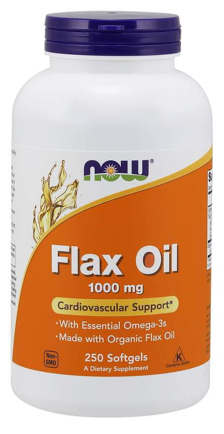 Huile de lin 1000 MG huile de lin 250 gélules NOW FOODS