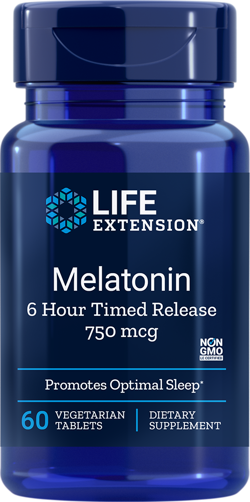 Mélatonine 750 mcg 6 heures à libération prolongée 60 comprimés LIFE EXTENSION
