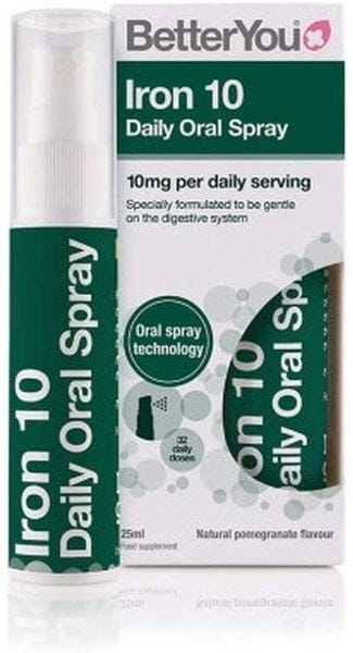 Fer 10 vaporisateur oral quotidien de fer 25 ml BETTERYOU