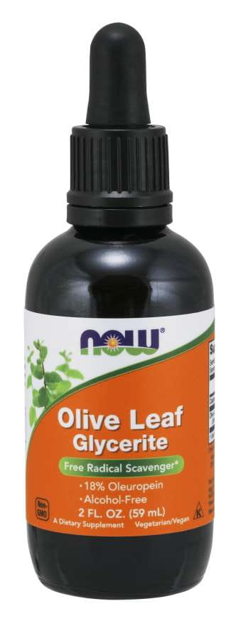 Feuille d'olivier glycérite feuille d'olivier 59 ml NOW FOODS