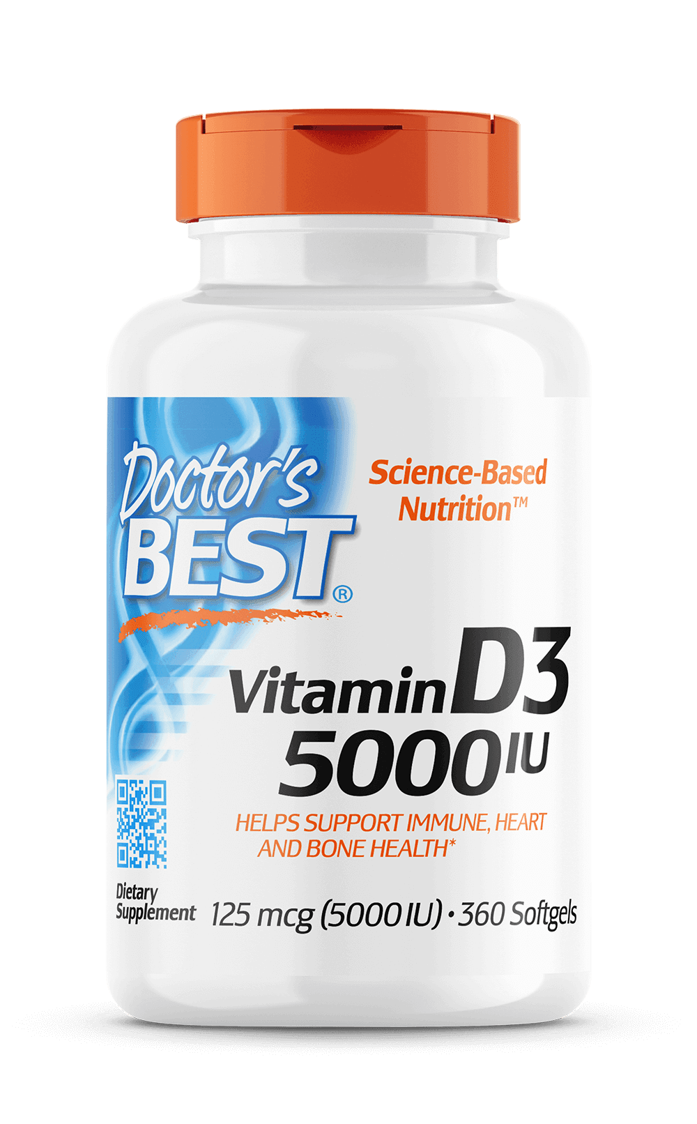 Vitamine D3 5000 ui 125 mcg 360 gélules DOCTOR'S BEST
