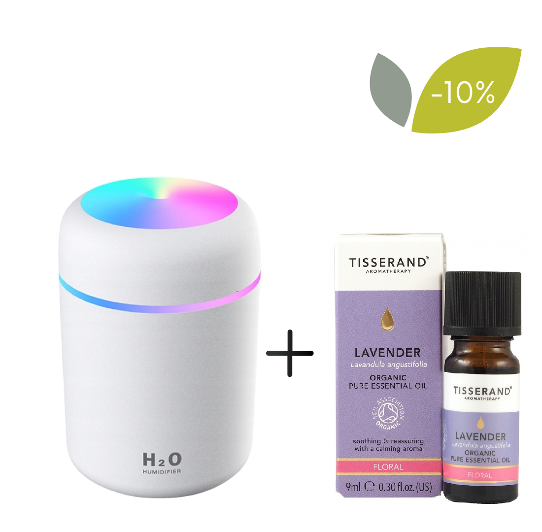 Coffret diffuseur d'huile Appio coloris blanc + huile de lavande bio 9 ml TISSERAND