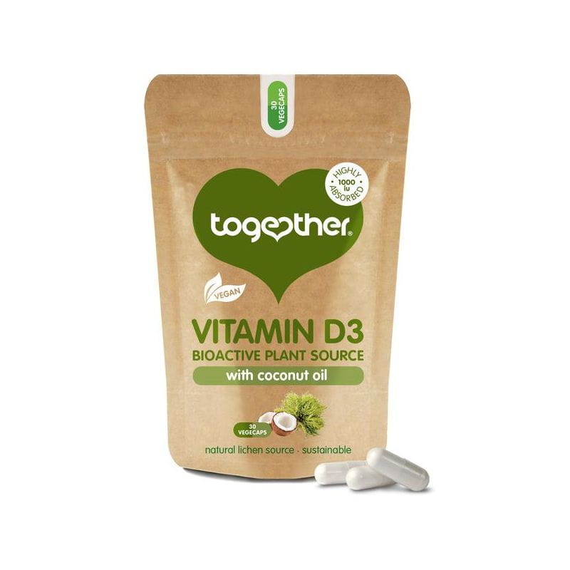 Vitamine D3 1000 ui dans l'huile de noix de coco végétalienne 30 gélules ENSEMBLE