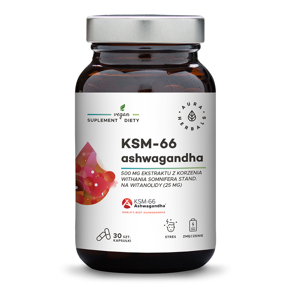 Ashwagandha KSM66 racine 500 MG 30 gélules AURA HERBALS
