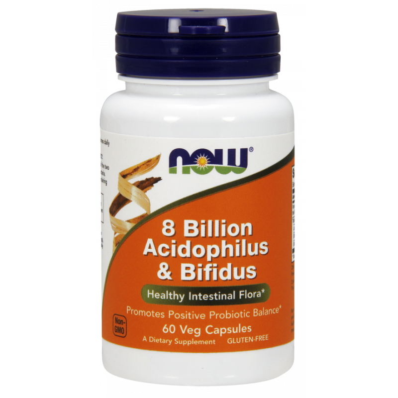 8 milliards Acidophilus & bifidus Probiotique 60 gélules NOW FOODS