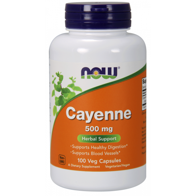 Cayenne Poivre de Cayenne 500 MG 100 Capsules NOW FOODS
