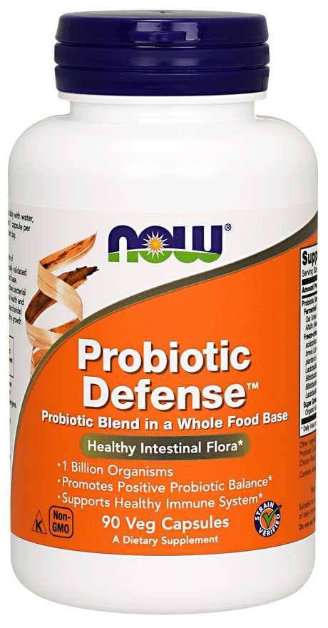 Défense probiotique 13 souches de bactéries 90 gélules NOW FOODS