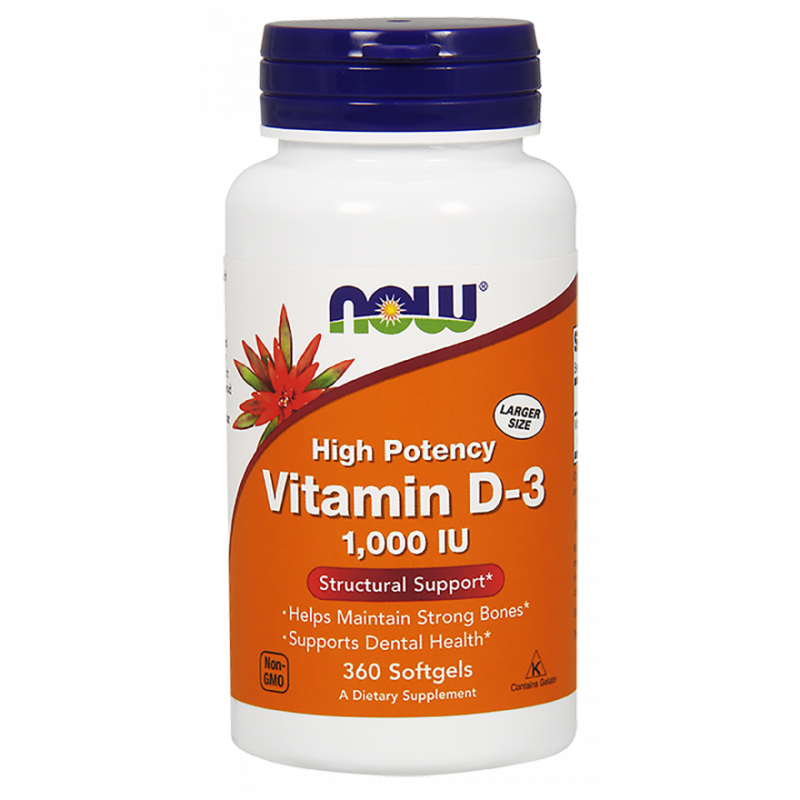 Vitamine D3 1000 ui 360 gélules de NOW FOODS