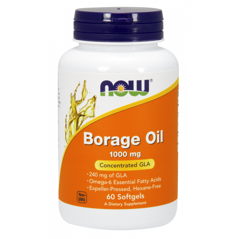 Huile de bourrache gla huile de bourrache 1000 MG 60 gélules NOW FOODS