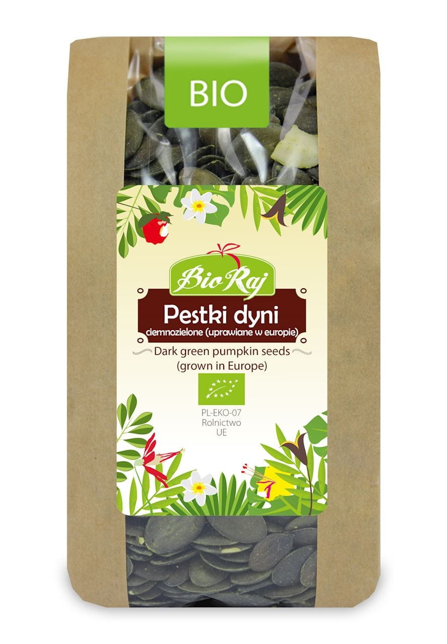 Graines de courge vert foncé BIO cultivées en Europe 300 g - BIO PARADISE