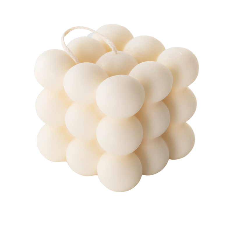Bougie bulle à la cire de colza 100% naturelle - grand MOHANI blanc