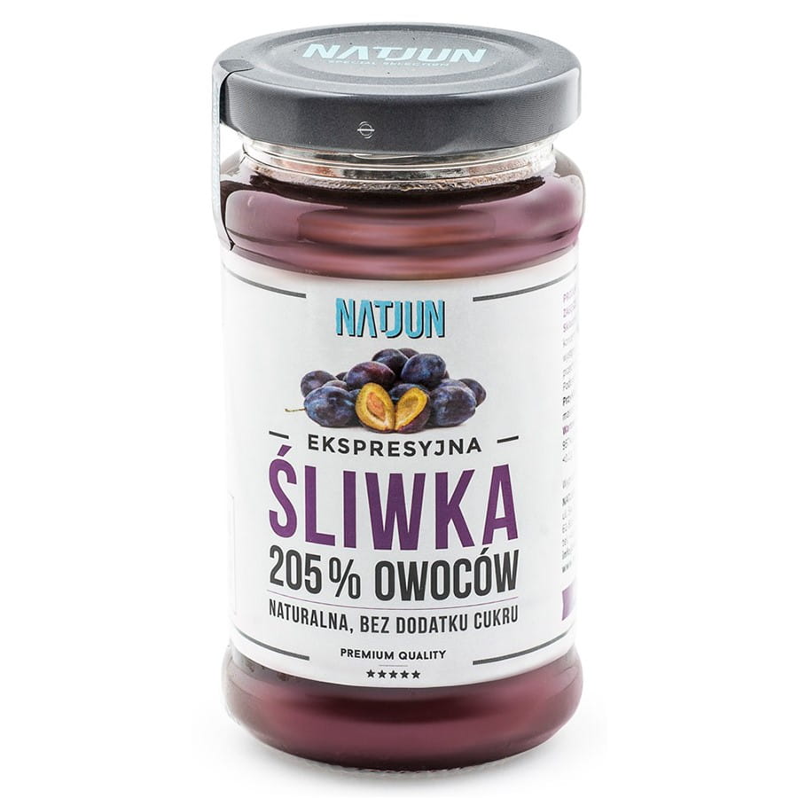 Confiture de prunes sans sucre ajouté 20,5% fruits 220g NATJUN