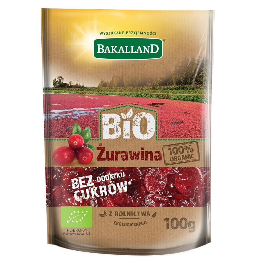 Canneberges séchées au jus de pomme concentré BIO 100g BAKALLAND