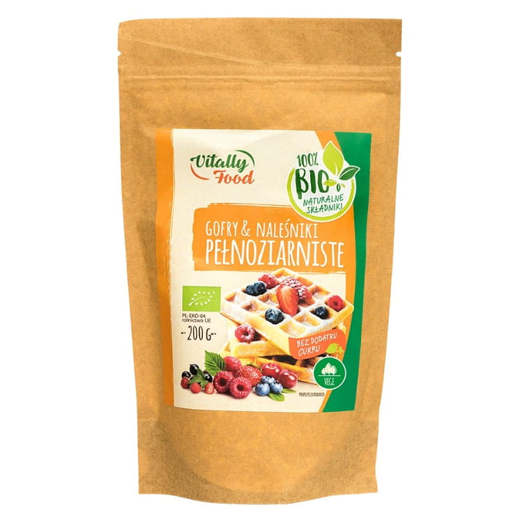 Mélange pour gaufres et crêpes complètes sans sucre BIO 200g VITALLY FOOD