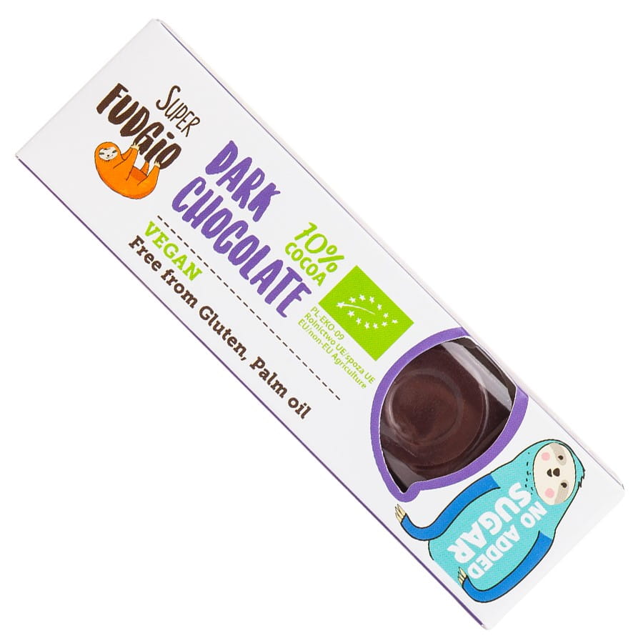 Tablette de chocolat noir sans sucre ajouté BIO 40g SUPER FUDGIO