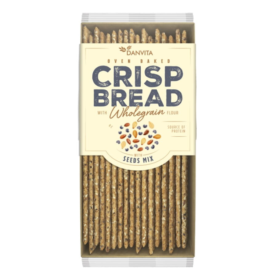 Pain de blé plat à base de farine complète avec un mélange de graines 130g DANVITA