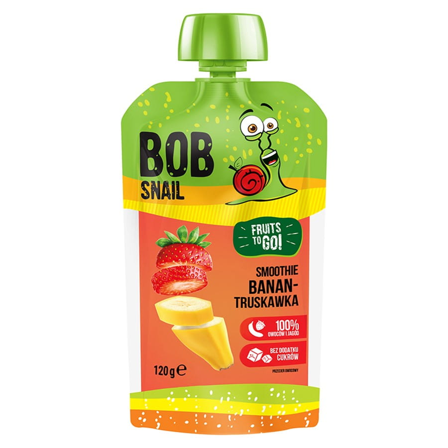 Smoothie banane et fraise sans sucre ajouté 120g BOB SNAIL