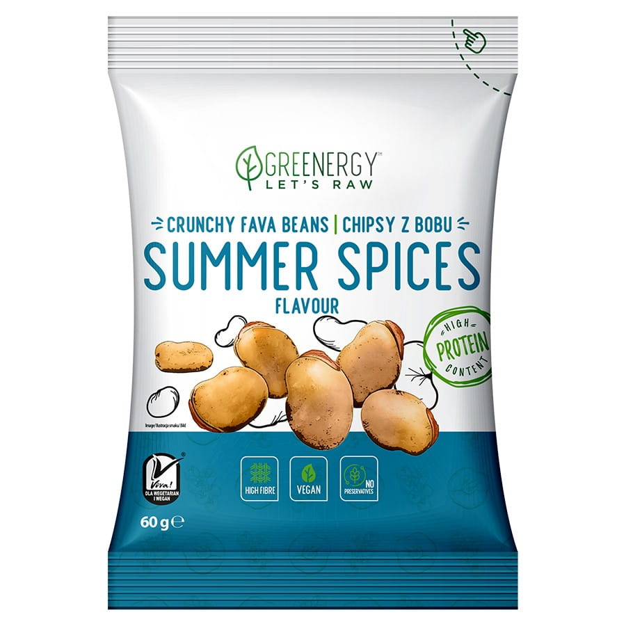 Chips de fèves saveur "épices d'été" 60g GREENERGY