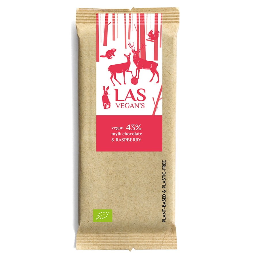 Chocolat végétalien aux framboises 43% 50g LAS VEGANS