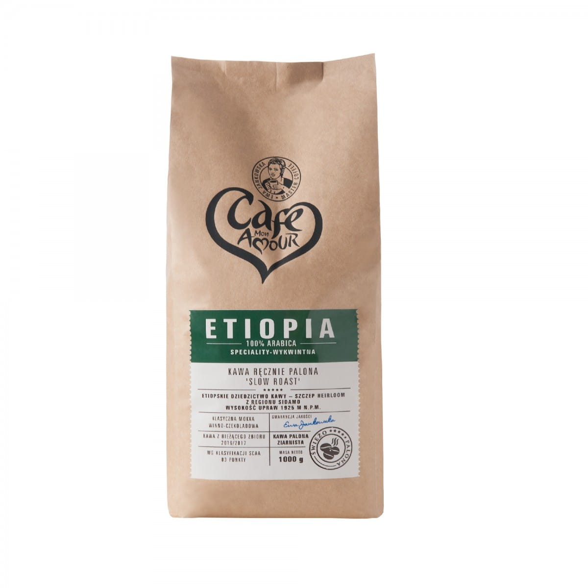 Café en grains torréfié à la main 100% arabica ethiopie BIO 1 kg CAFE AMOUR