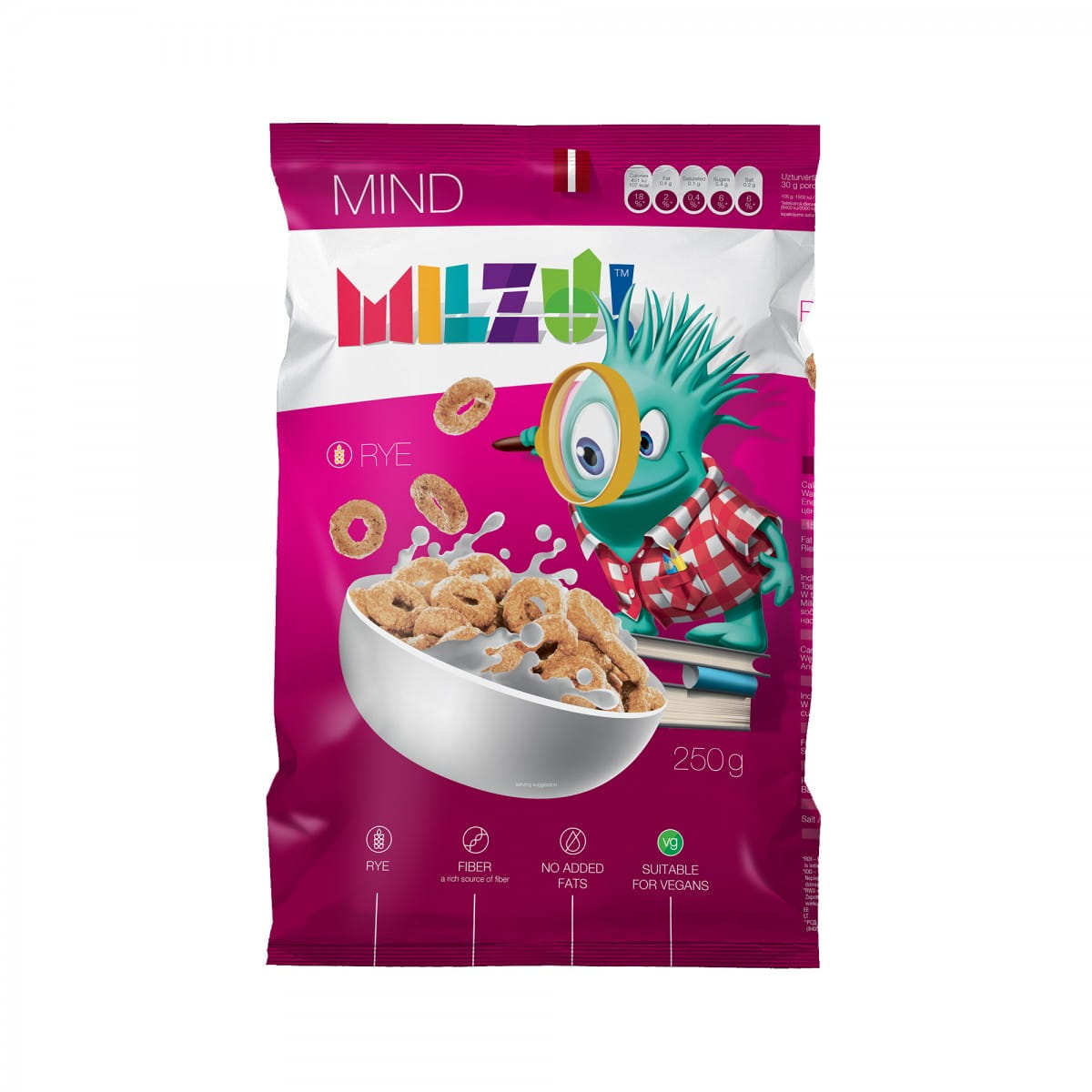 Flocons de seigle esprit cercles 250 g MILZU