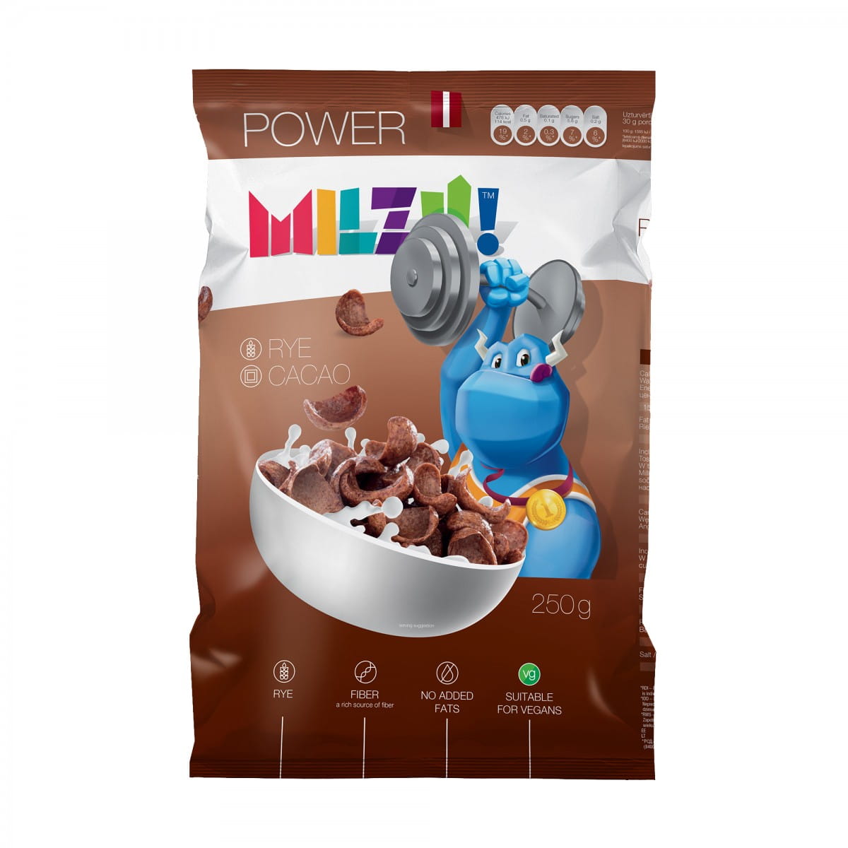 Flocons de seigle bateau force 250 g MILZU